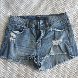 Aeropostale Blue Distressed Denim Shorts